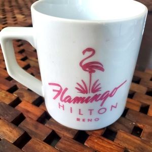 Hilton Flamingo Reno White Pink Mug Vintage Retro Style